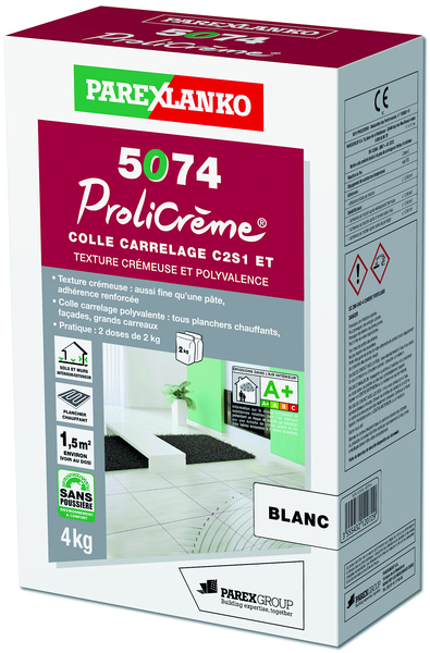 Colle pour Carrelage 5074 Prolicrème Blanc ParexLanko, 15 kg